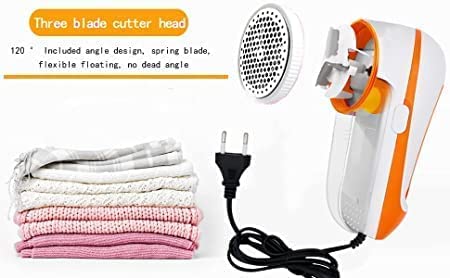 Electric Lint Roller & Fur Remover - Ultimate Lint & Pill Remover for All Fabrics Including Woolen Clothes, Sweaters, Blankets, Jackets, Carpets, & Curtains (White & Orange) - Image 4