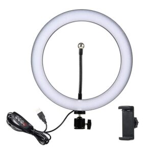 10" Portable LED Ring Light with 3 Color Modes Dimmable Lighting | for YouTube | Photo-Shoot | Video Shoot | Live Stream | Makeup & Vlogging | Compatible with iPhone/Android Phones & Cameras