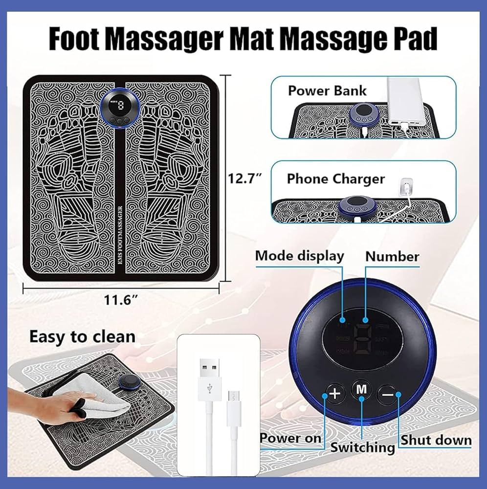 EMS FOOT MASSAGER,Electric Foot Massage Pad, USB Rechargeable Foot Massage - Image 3