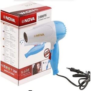 Nv-1290 1000 Watts Foldable Hair Dryer For Women Professional Electric Foldable Hair Dryer With 2 Speed Control,Multicolor