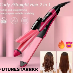New Nova NHC-2009 2 in 1 Hair Straightener And Curler (Pink)(Straightener&Curler For Women & Men)